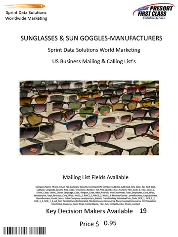 SUNGLASSES & SUN GOGGLES-MANUFACTURERS