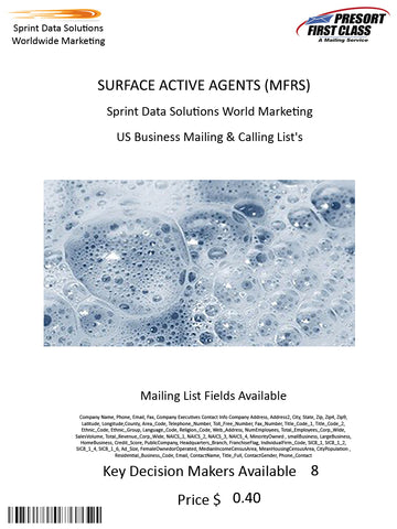 SURFACE ACTIVE AGENTS (MFRS)