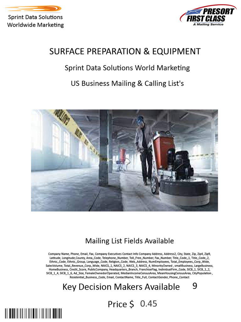 SURFACE PREPARATION & EQUIPMENT