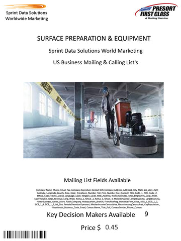 SURFACE PREPARATION & EQUIPMENT