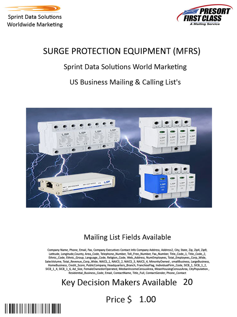 SURGE PROTECTION EQUIPMENT (MFRS)