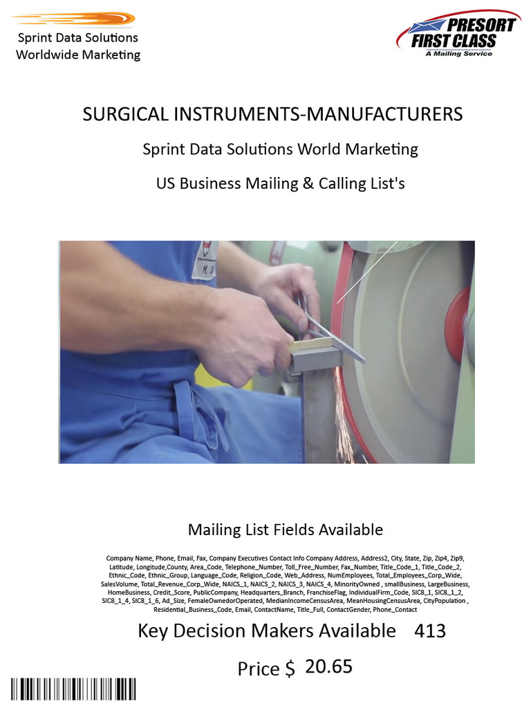 SURGICAL INSTRUMENTS-MANUFACTURERS