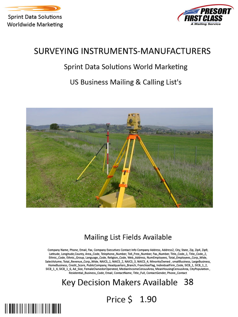 SURVEYING INSTRUMENTS-MANUFACTURERS