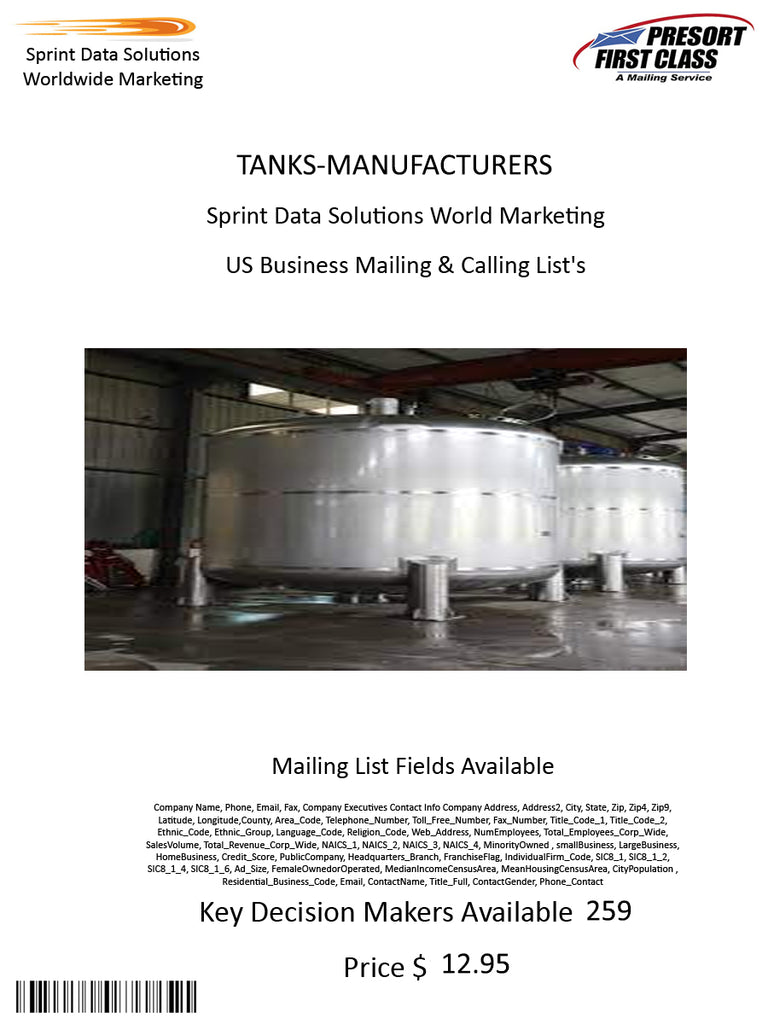 TANKS-MANUFACTURERS