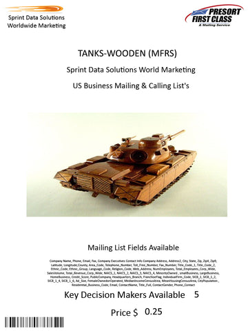 TANKS-WOODEN (MFRS)