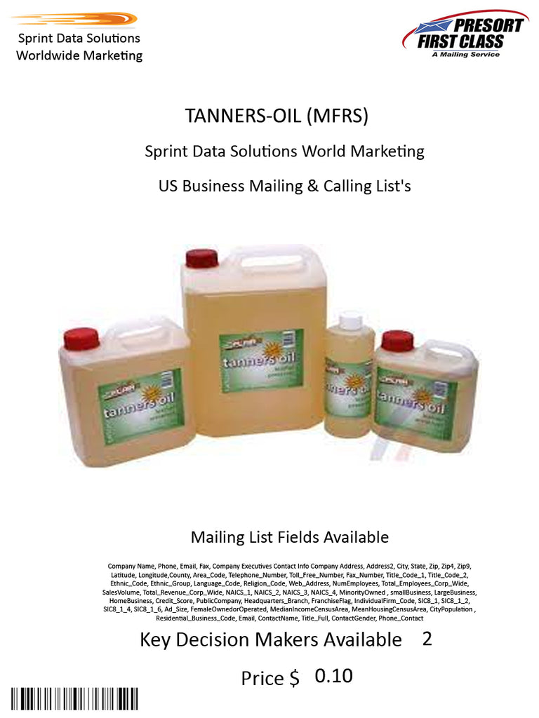 TANNERS-OIL (MFRS)