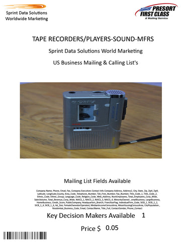 TAPE RECORDERS/PLAYERS-SOUND-MFRS