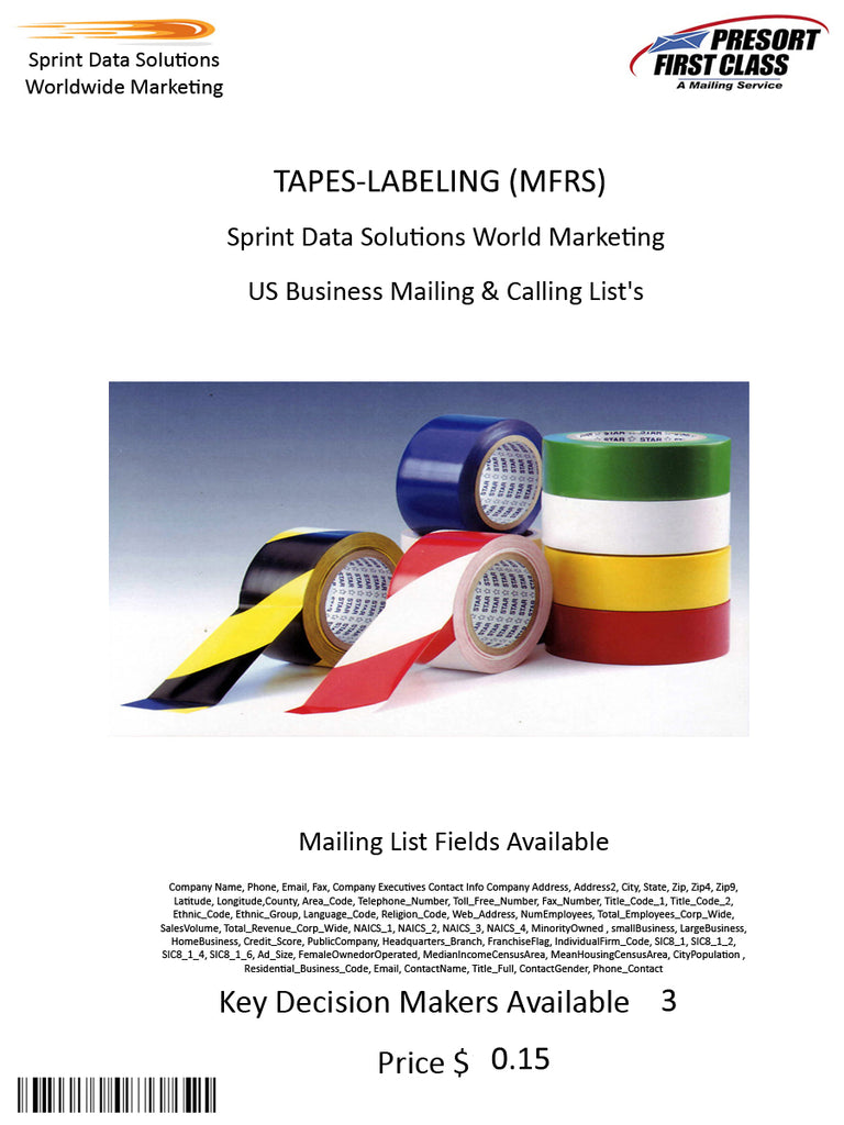 TAPES-LABELING (MFRS)