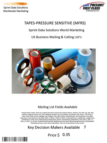 TAPES-PRESSURE SENSITIVE (MFRS)