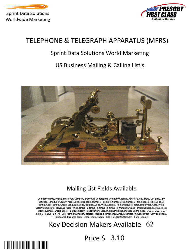 TELEPHONE & TELEGRAPH APPARATUS (MFRS)