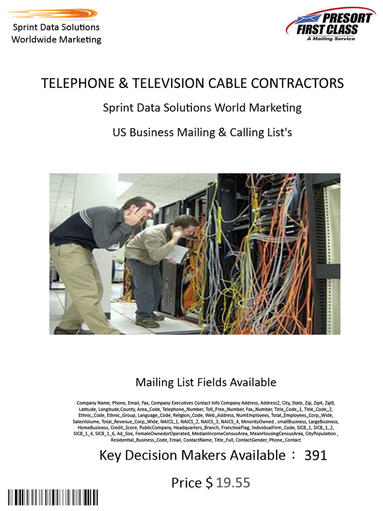 TELEPHONE & TELEVISION CABLE CONTRACTORS