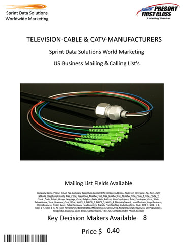 TELEVISION-CABLE & CATV-MANUFACTURERS