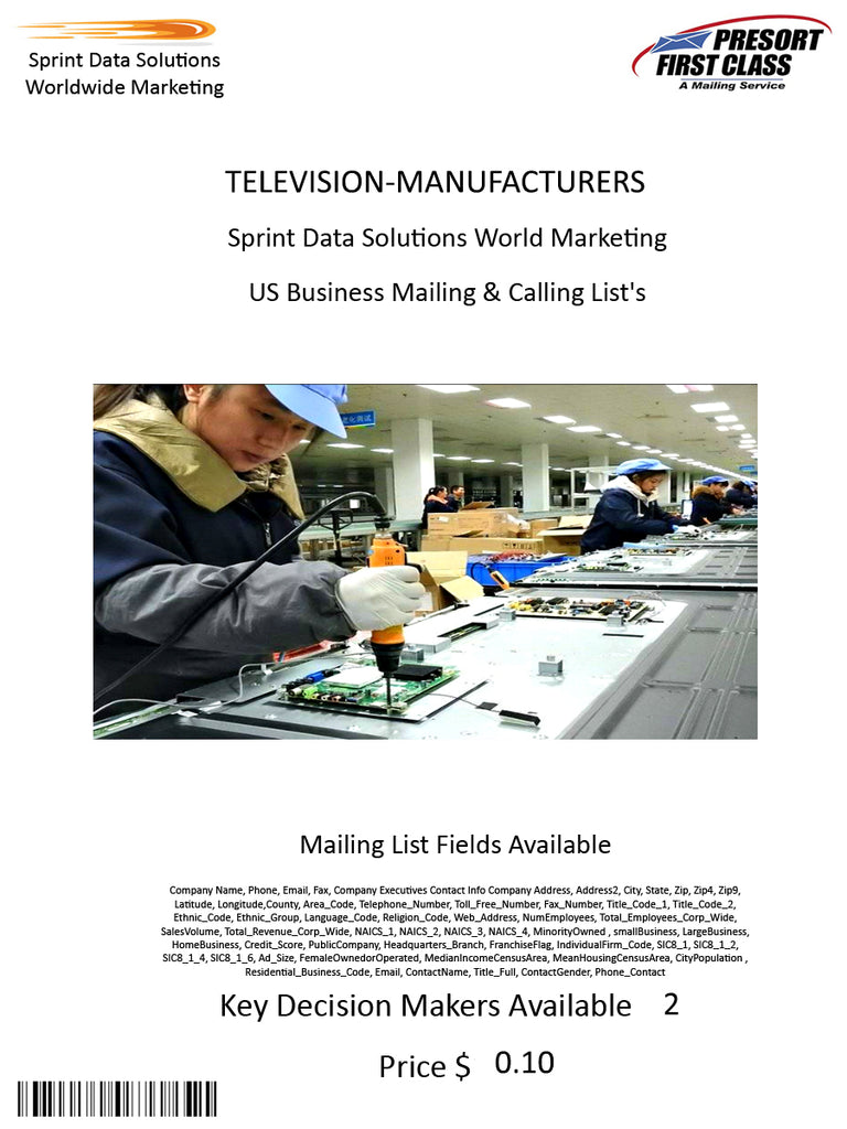 TELEVISION-MANUFACTURERS