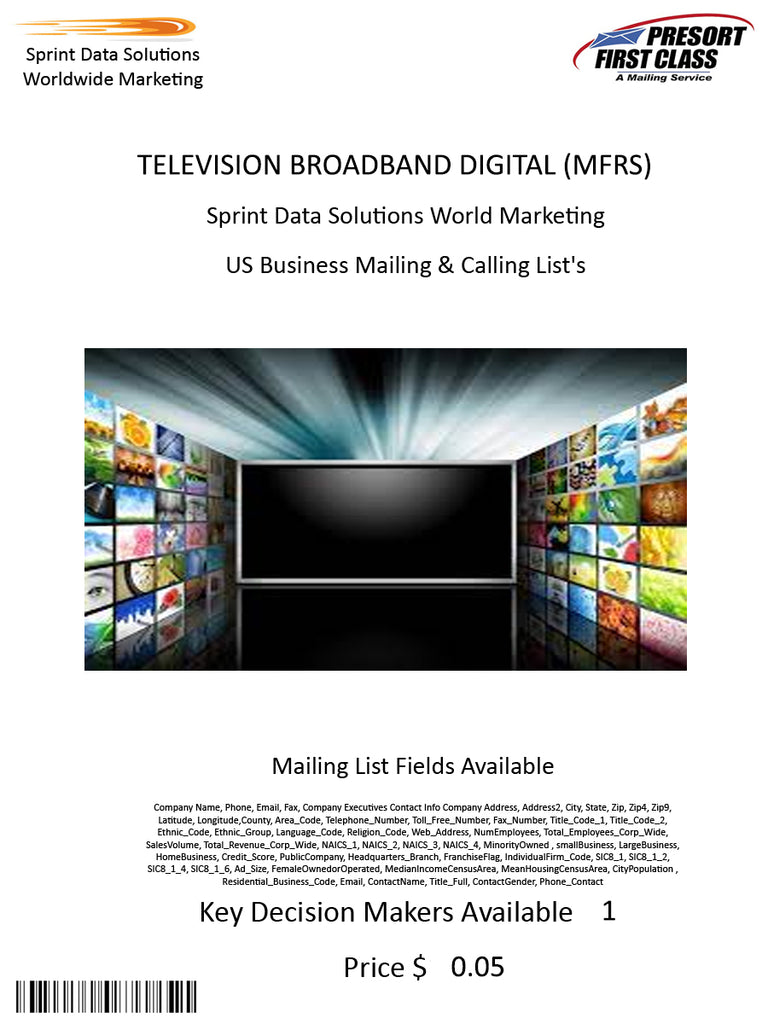 TELEVISION BROADBAND DIGITAL (MFRS)