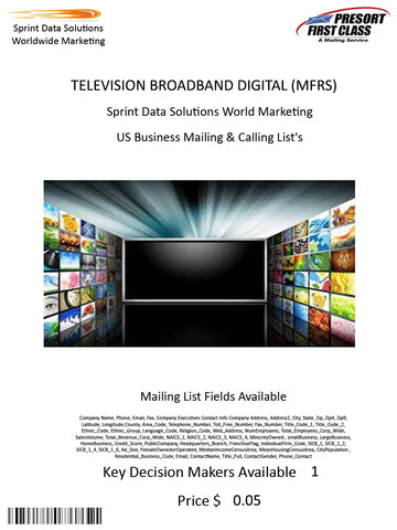 TELEVISION BROADBAND DIGITAL (MFRS)