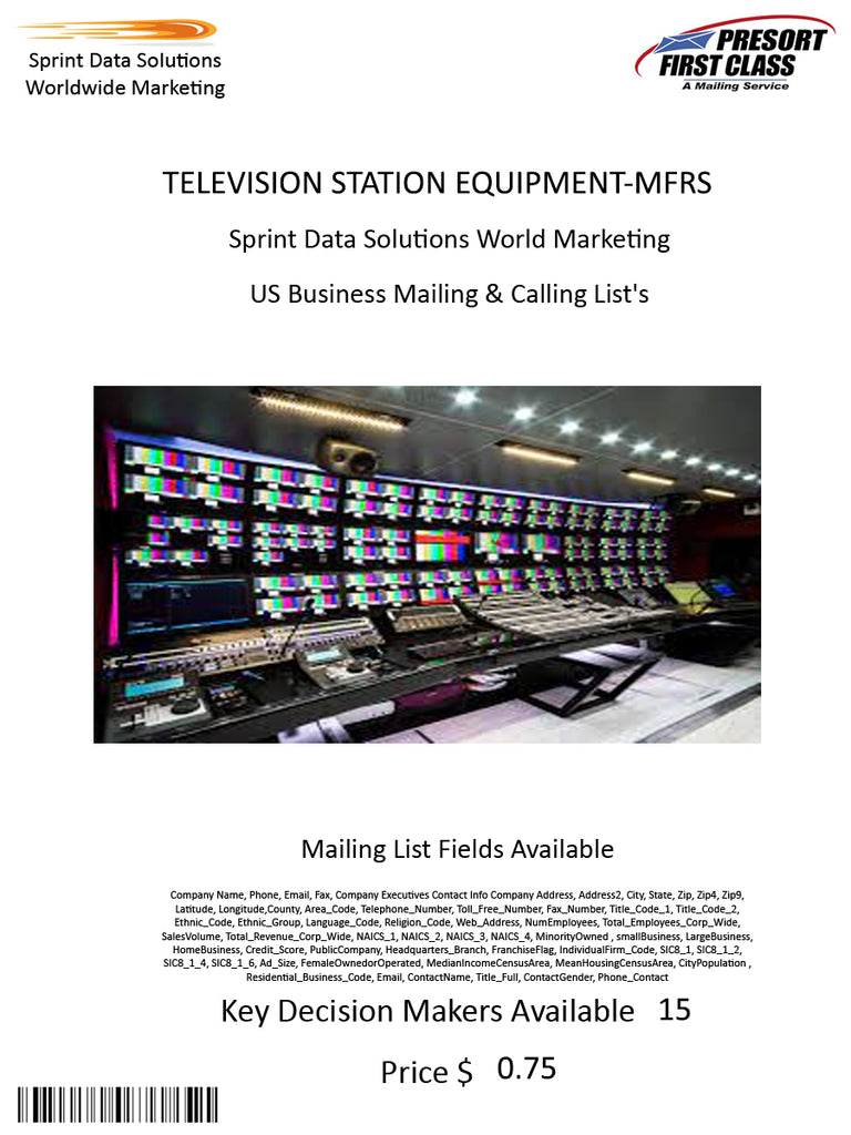 TELEVISION STATION EQUIPMENT-MFRS