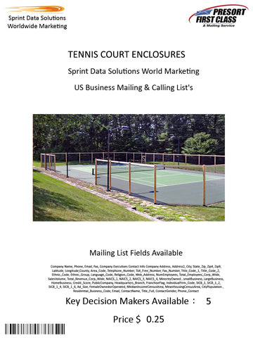 TENNIS COURT ENCLOSURES