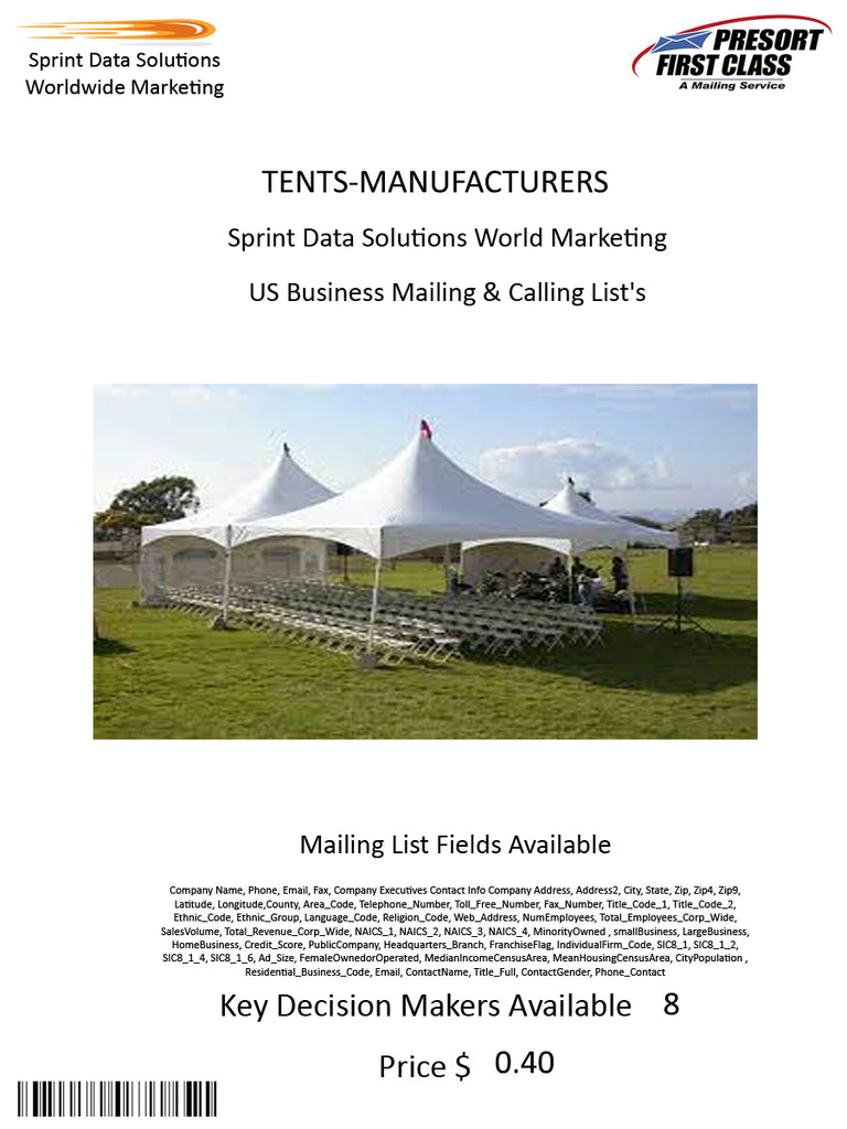 TENTS-MANUFACTURERS