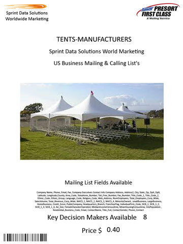 TENTS-MANUFACTURERS