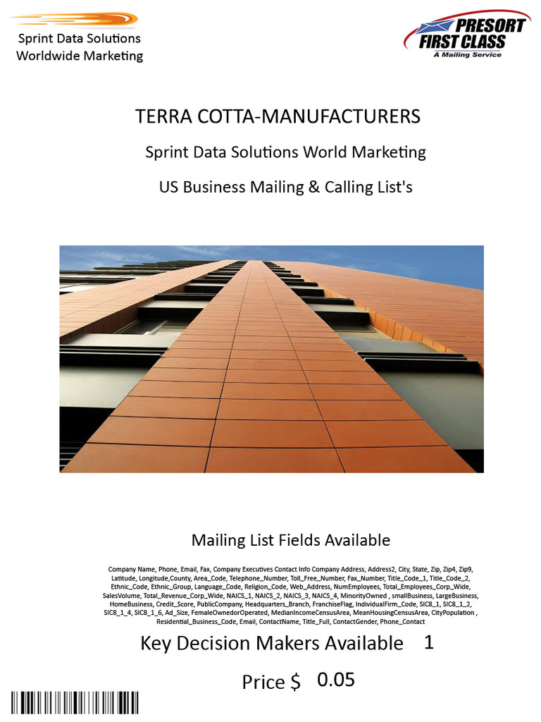 TERRA COTTA-MANUFACTURERS