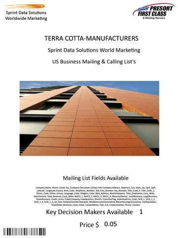 TERRA COTTA-MANUFACTURERS