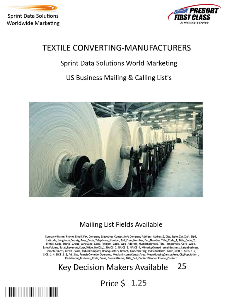 TEXTILE CONVERTING-MANUFACTURERS