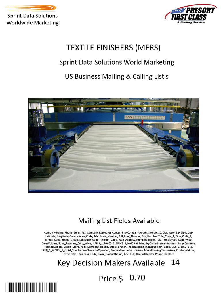 TEXTILE FINISHERS (MFRS)