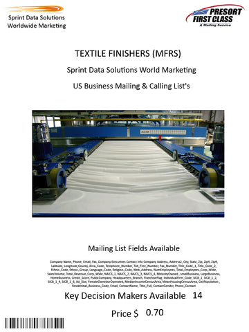 TEXTILE FINISHERS (MFRS)