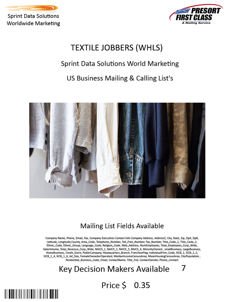 TEXTILE JOBBERS (WHLS)