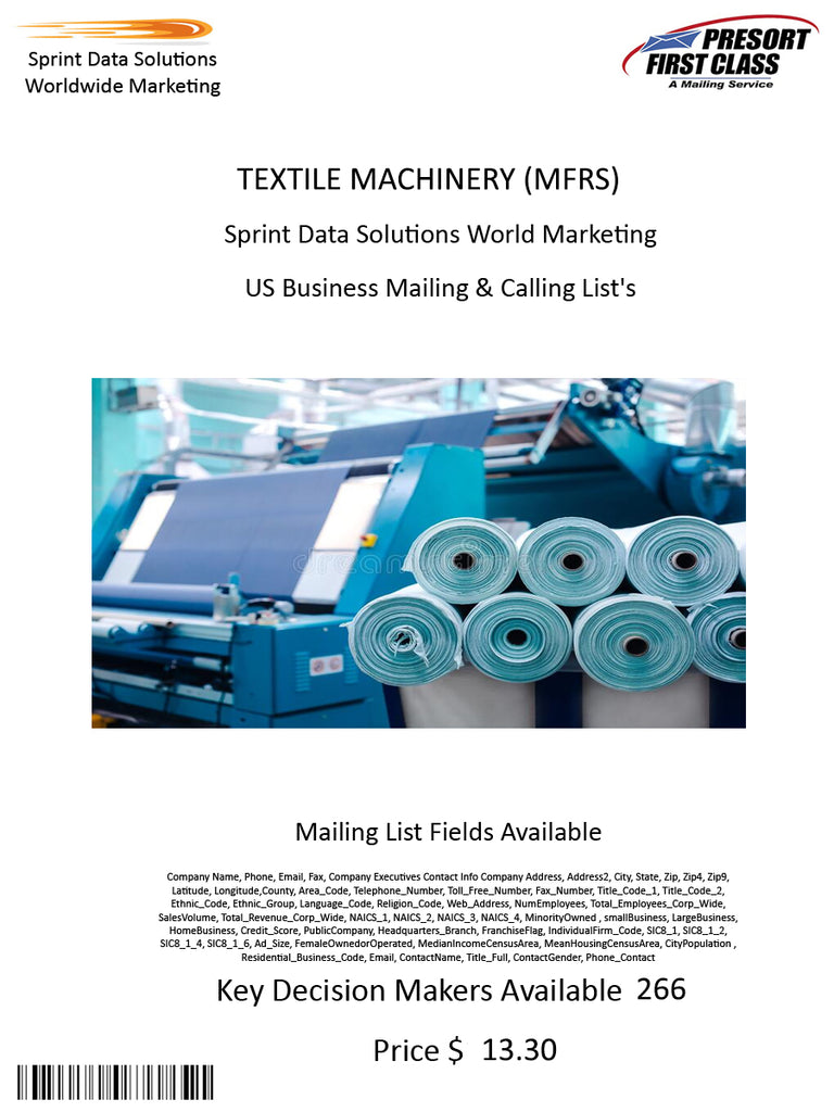 TEXTILE MACHINERY (MFRS)