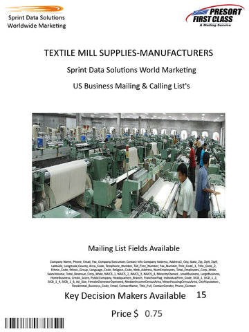 TEXTILE MILL SUPPLIES-MANUFACTURERS