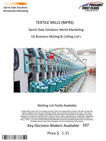 TEXTILE MILLS (MFRS)