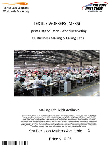 TEXTILE WORKERS (MFRS)