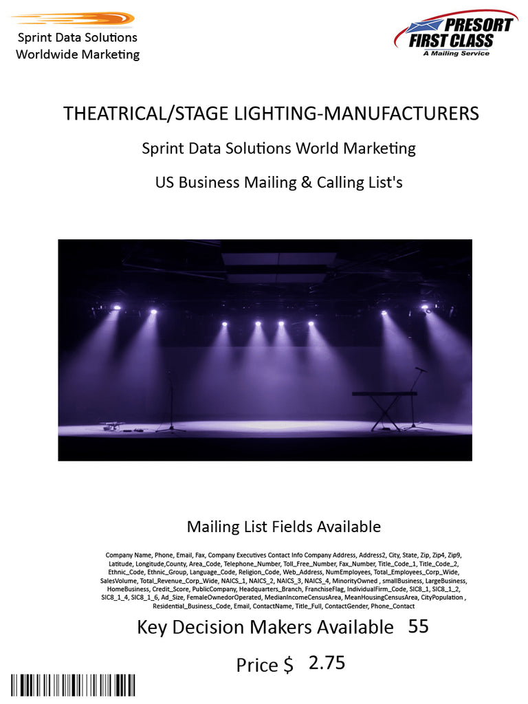THEATRICAL/STAGE LIGHTING-MANUFACTURERS