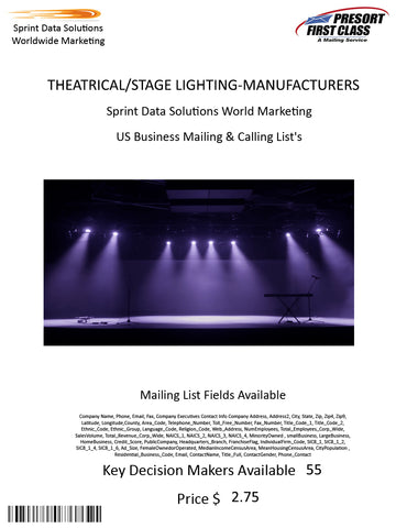 THEATRICAL/STAGE LIGHTING-MANUFACTURERS