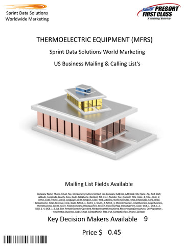 THERMOELECTRIC EQUIPMENT (MFRS)