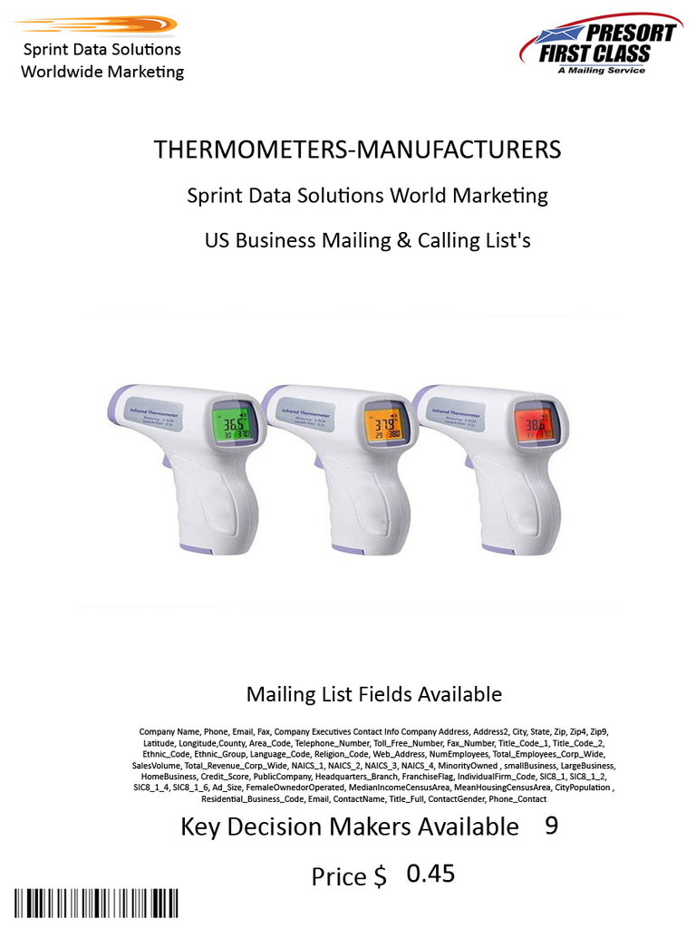 THERMOMETERS-MANUFACTURERS