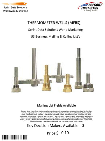 THERMOMETER WELLS (MFRS)