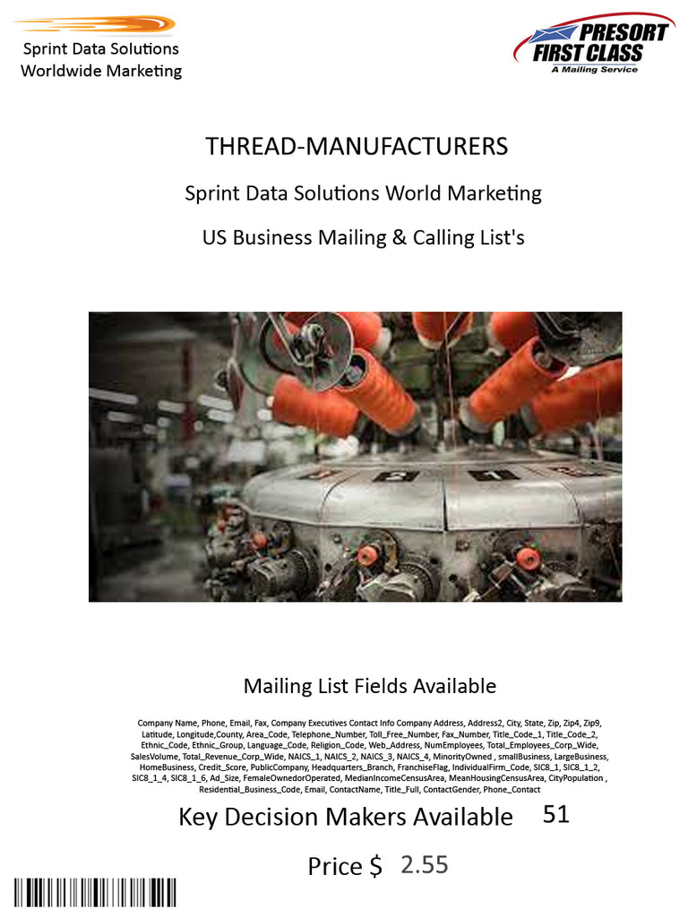 THREAD-MANUFACTURERS