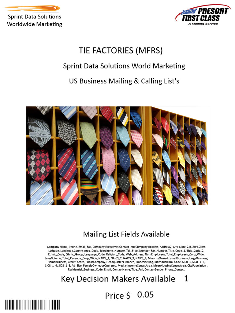 TIE FACTORIES (MFRS)