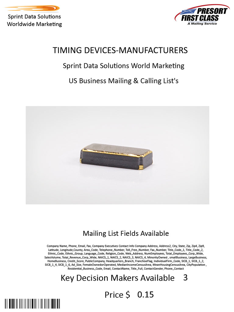 TIMING DEVICES-MANUFACTURERS