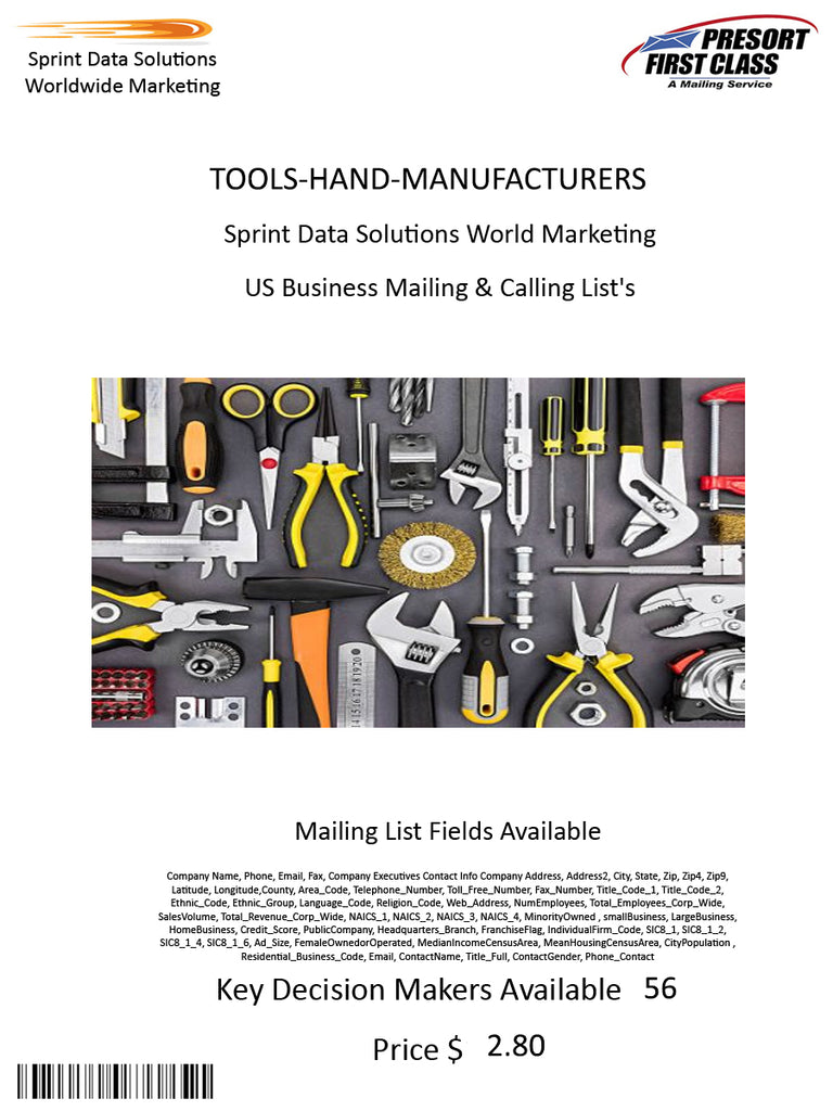 TOOLS-PRECISION (MFRS)