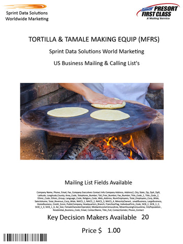 TORTILLA & TAMALE MAKING EQUIP (MFRS)