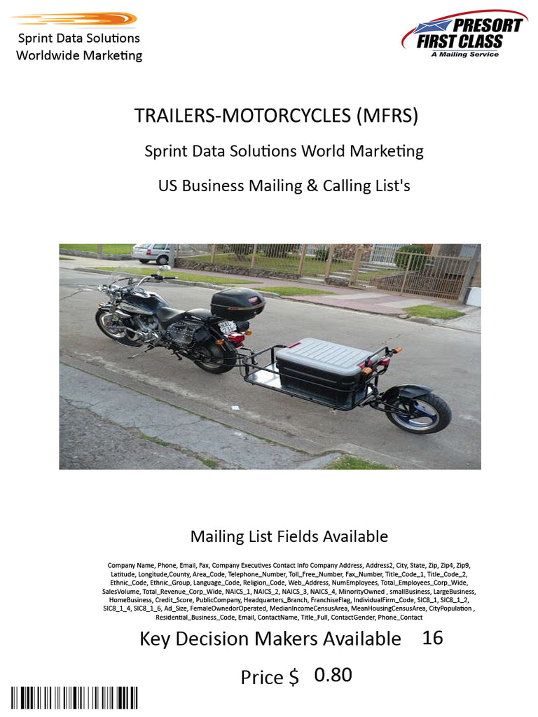 TRAILERS-MOTORCYCLES (MFRS)