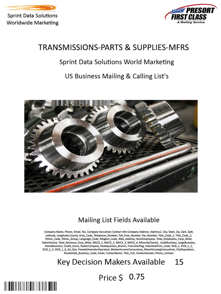 TRANSMISSIONS-PARTS & SUPPLIES-MFRS