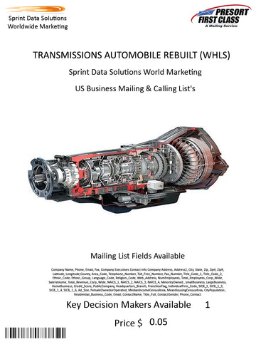 TRANSMISSIONS AUTOMOBILE REBUILT (WHLS)