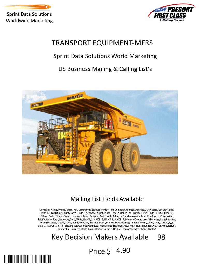 TRANSPORT EQUIPMENT-MFRS