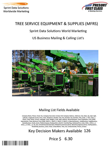 TREE SERVICE EQUIPMENT & SUPPLIES (MFRS)