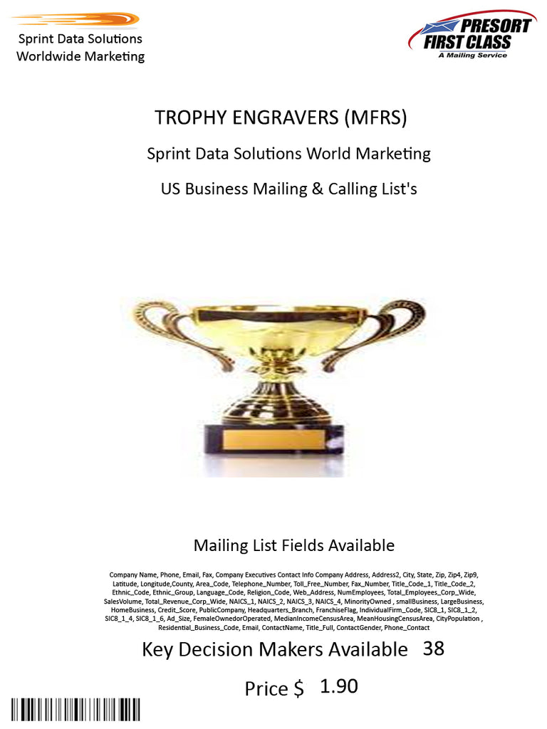 TROPHY ENGRAVERS (MFRS)