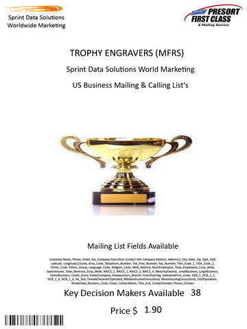 TROPHY ENGRAVERS (MFRS)